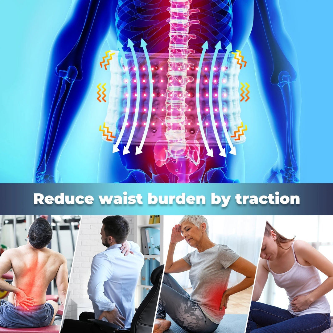 Heated Lumbar Traction Belt for Lower-Back Tension