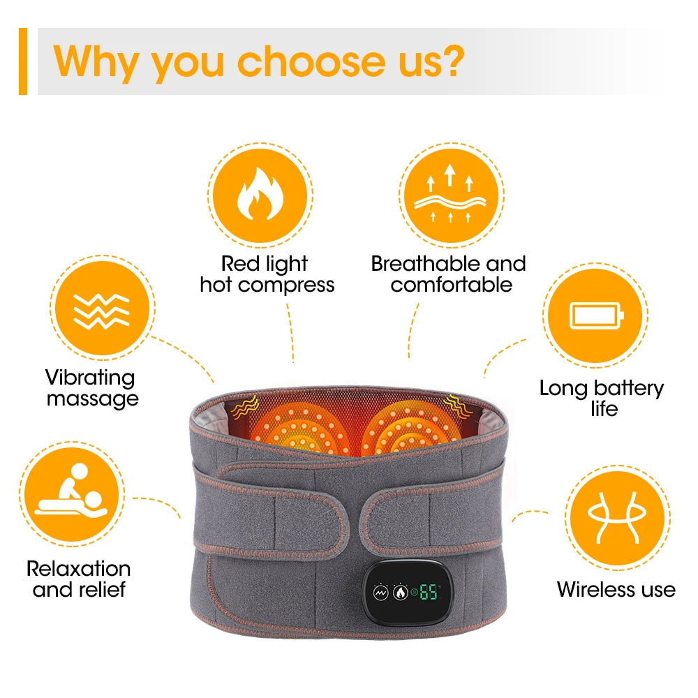 Heated Back Support Belt for Lower-Back Tightness