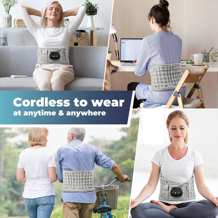 Heated Lumbar Traction Belt for Lower-Back Tension