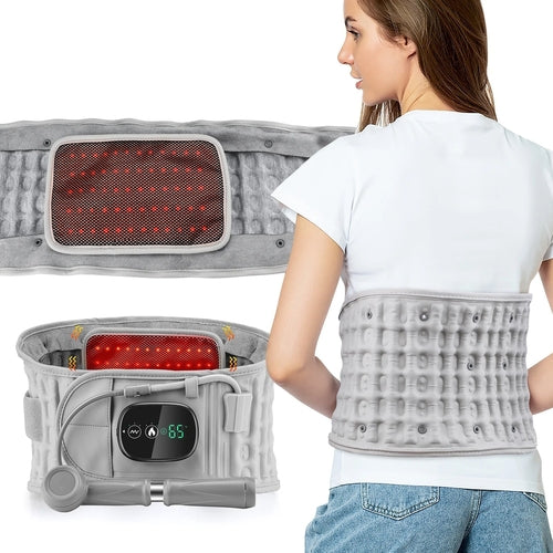 Heated Lumbar Traction Belt for Lower-Back Tension