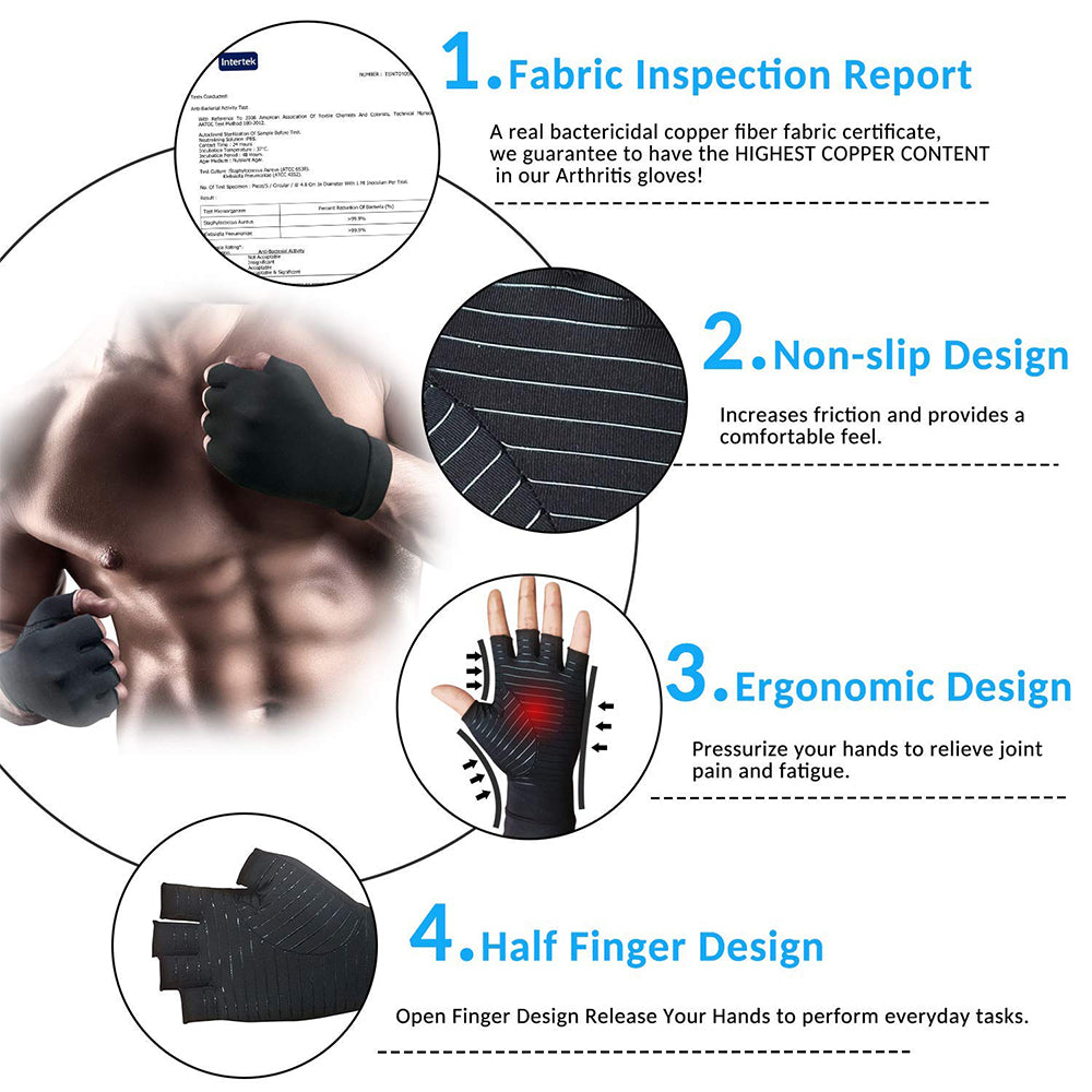Open-Finger Compression Gloves for Arthritis-Related Hand Discomfort